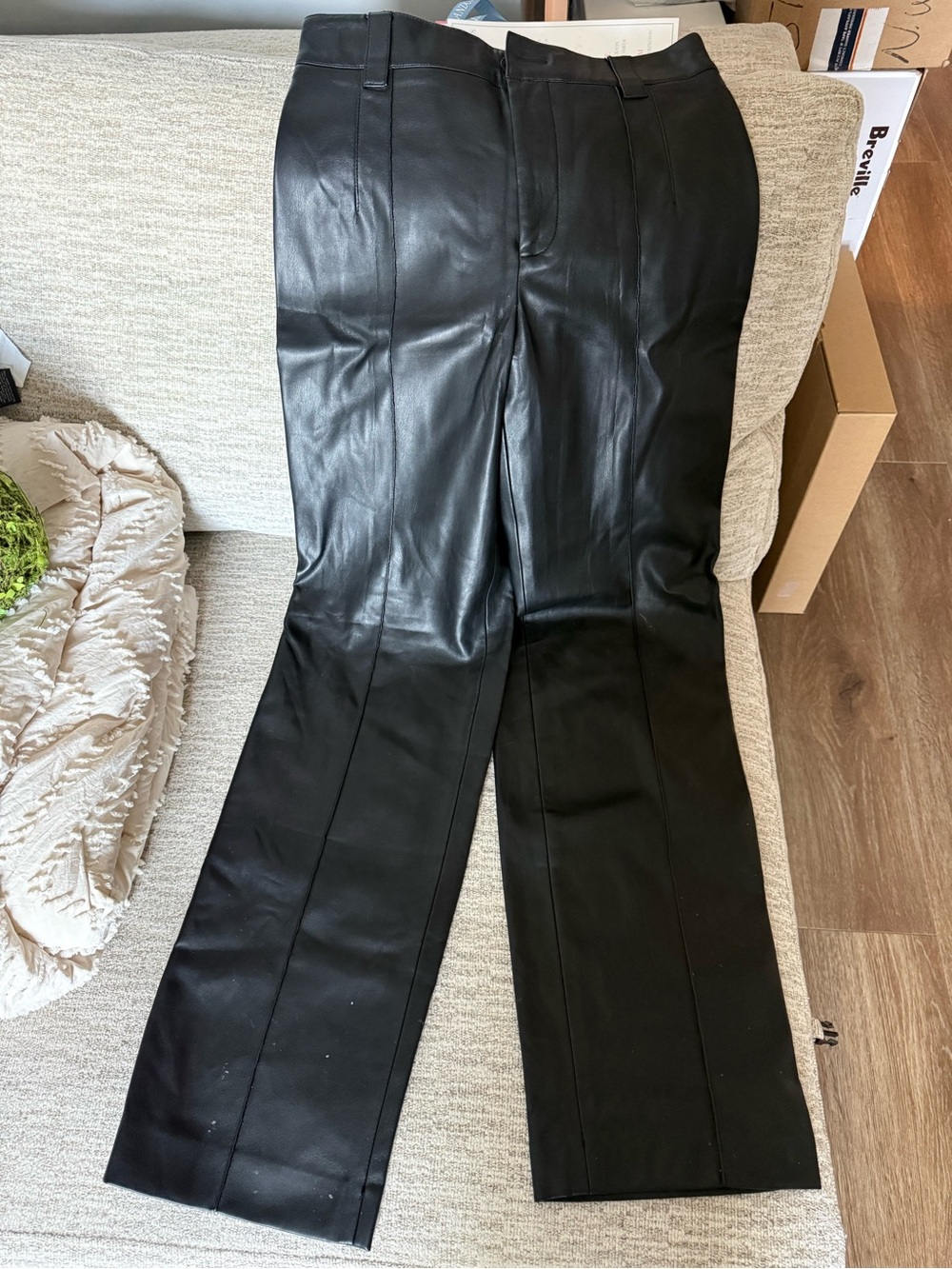 Zara black leather pants